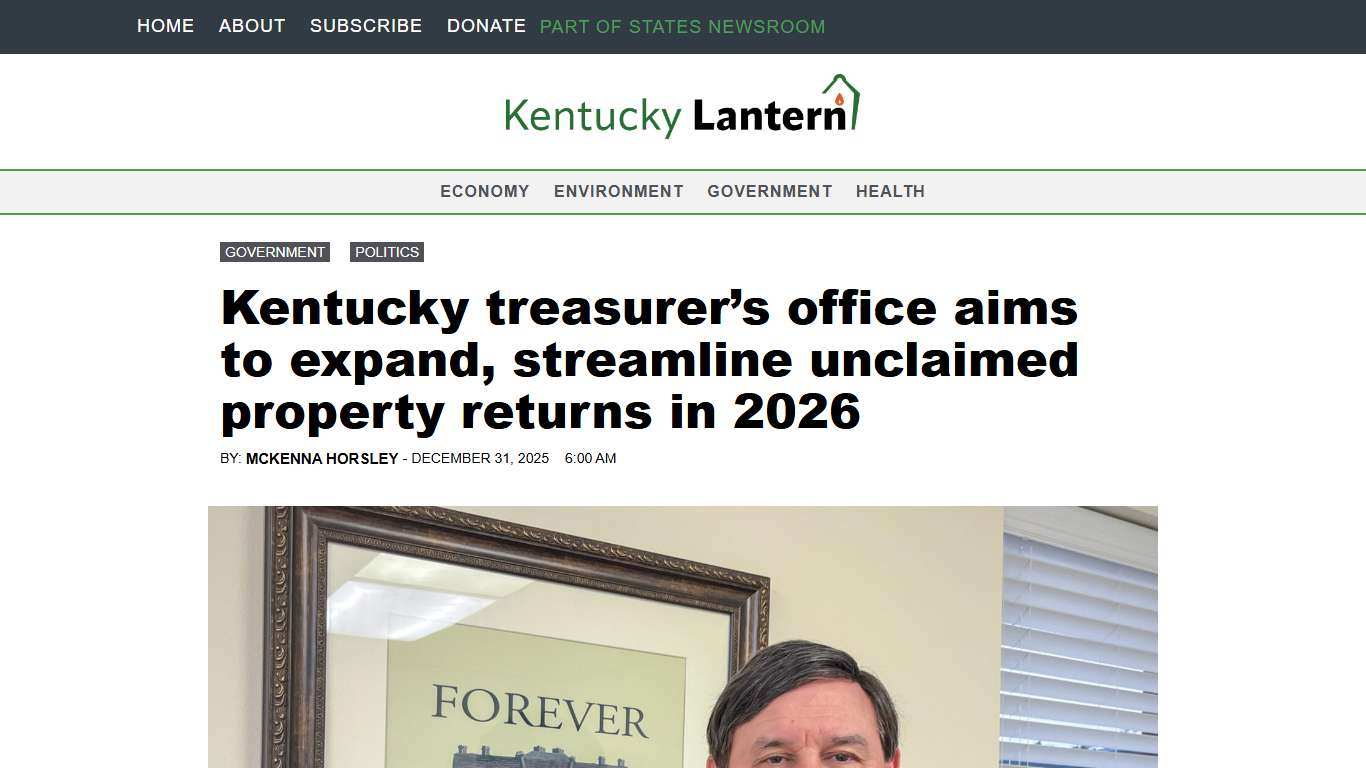 Kentucky treasurer’s office aims to expand, streamline unclaimed property returns in 2026 • Kentucky Lantern